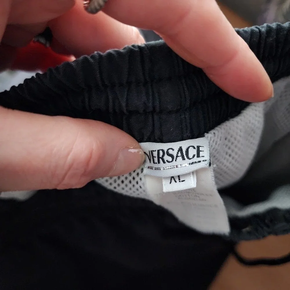 VERSACE Intensive Vintage 90s Swim Trunks Black Resortwear Minimalist‎ XL